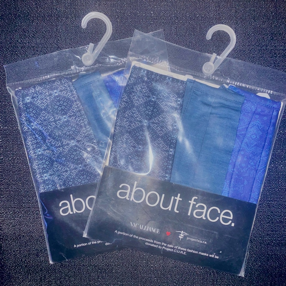 Face Masks 6x About Face Adult Washable Reusable Non-Surg Cloth Soft Knit Wire